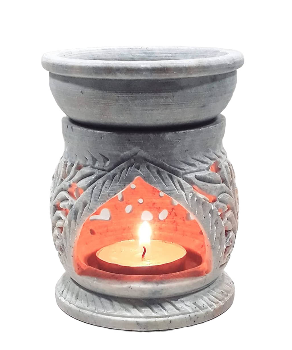     			KRAFT CLOUDS Beige Table Top Marble Tea Light Holder - Pack of 1