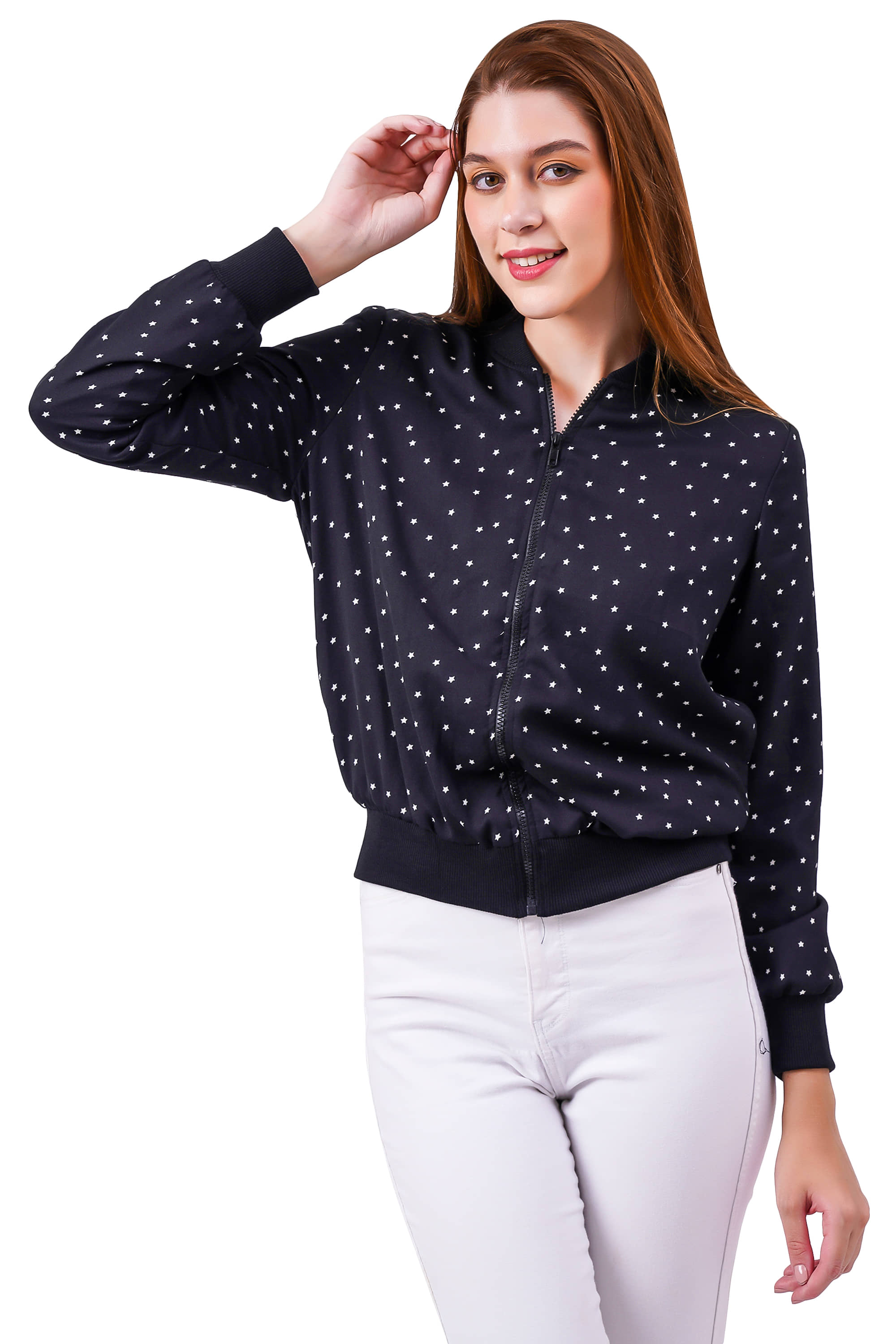 NUEVOSDAMAS "-" Polyester Black Bomber Jackets Pack of 1 - Jackets & Coats | Buy online on ZillyBuy