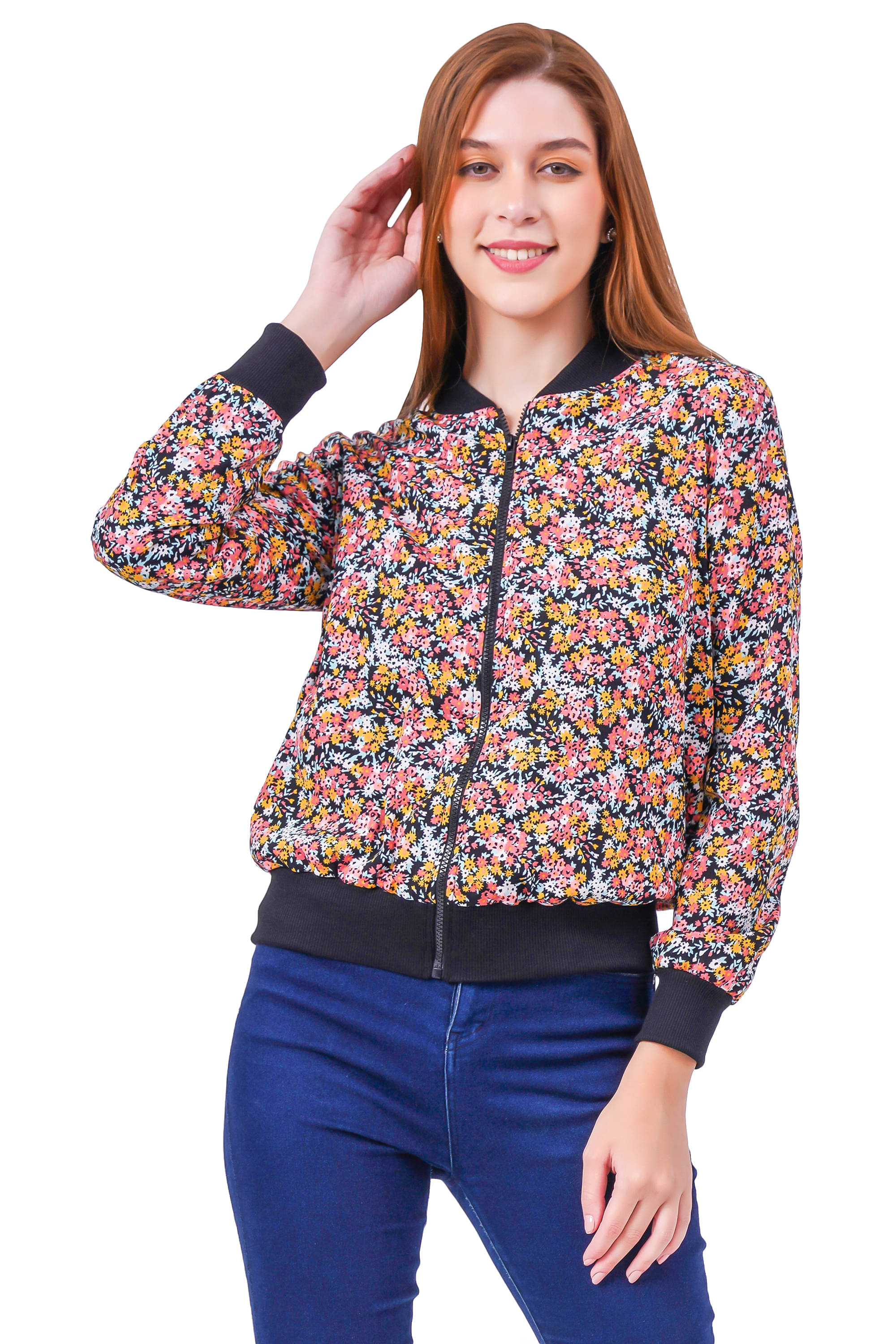     			NUEVOSDAMAS "-" Polyester Multi Color Bomber Jackets Pack of 1