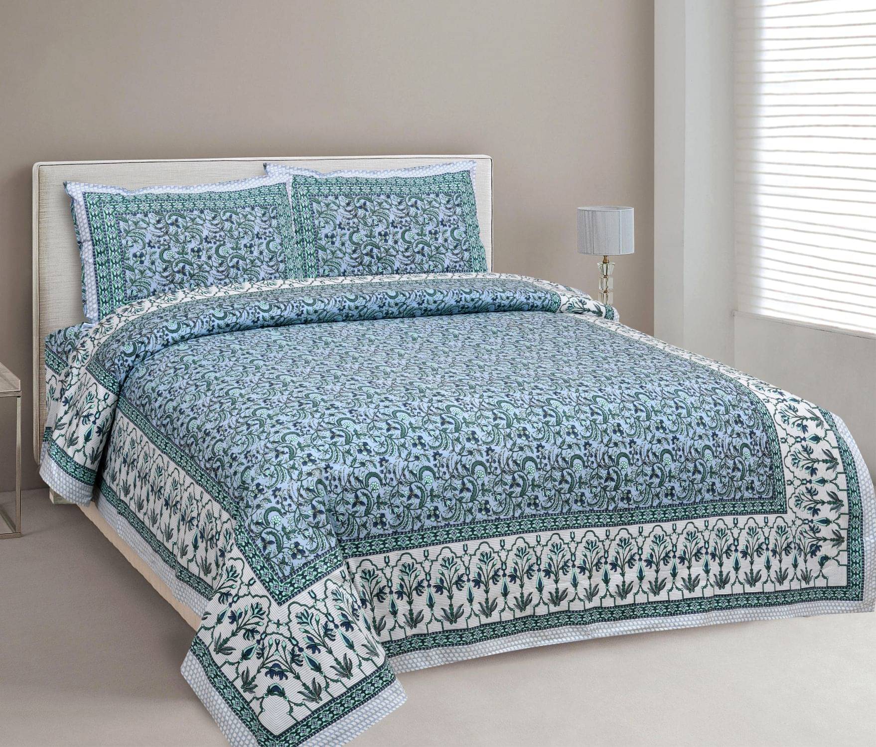     			Uniqchoice Cotton King Bedsheet ( Blue )