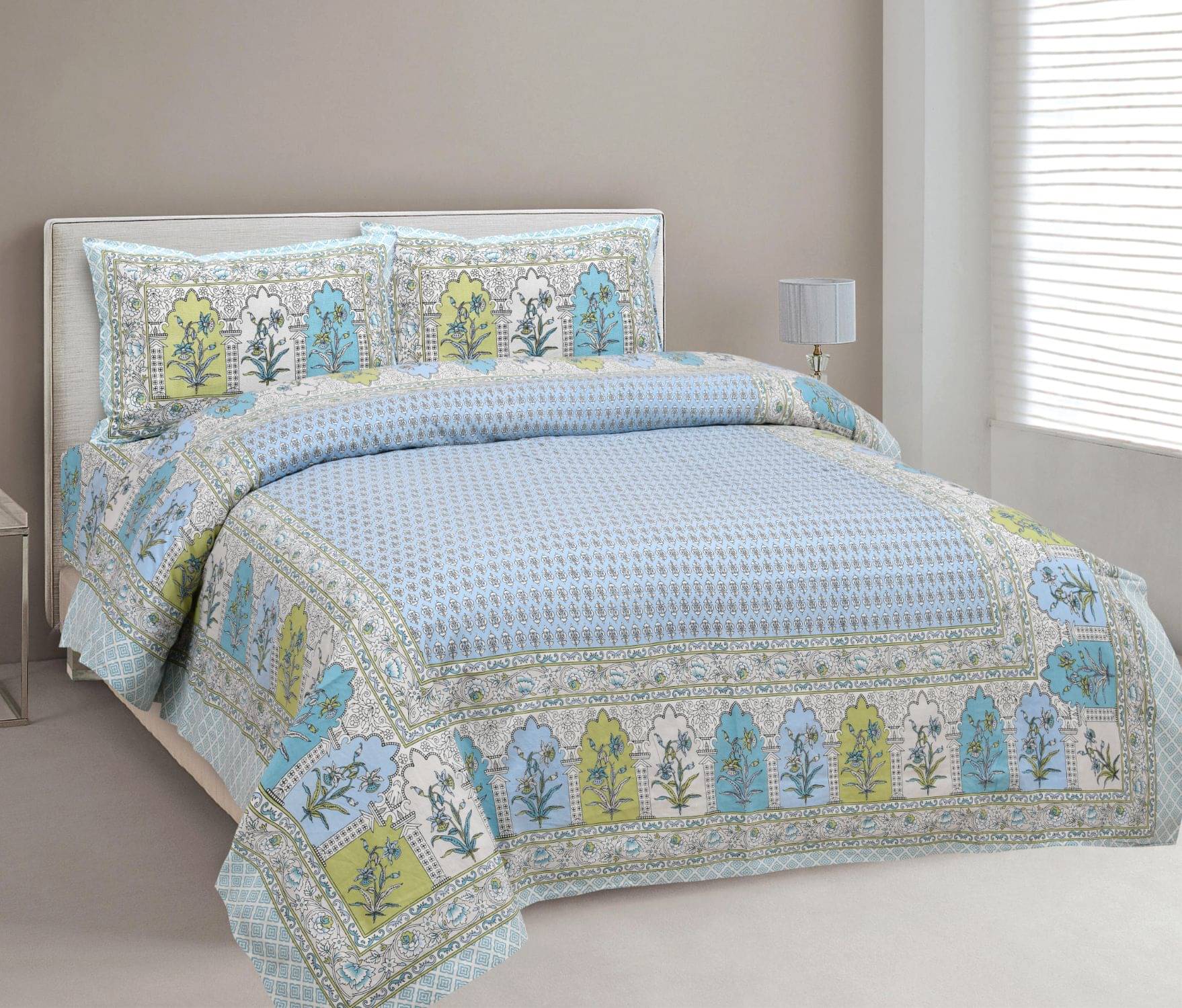     			Uniqchoice Cotton King Bedsheet ( Blue )