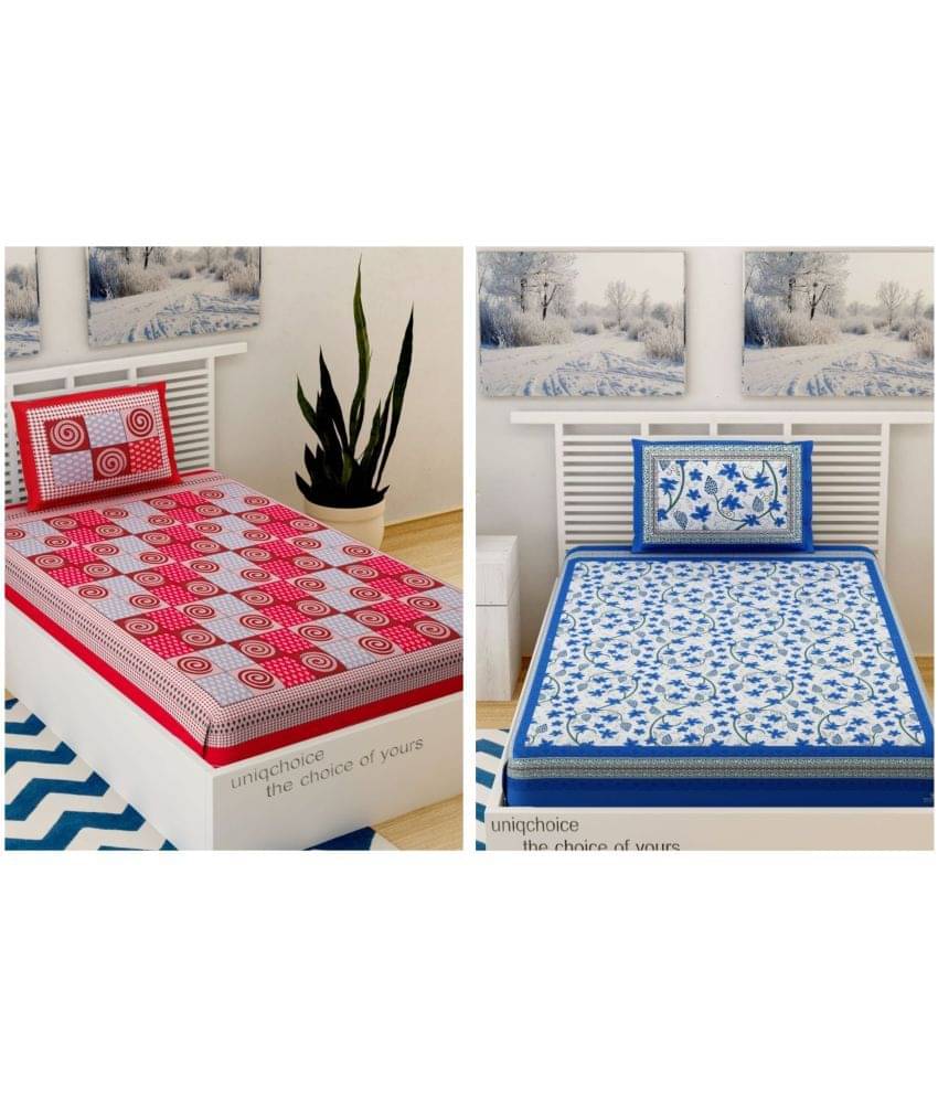     			Uniqchoice Cotton Single Bedsheet ( Multicolor )