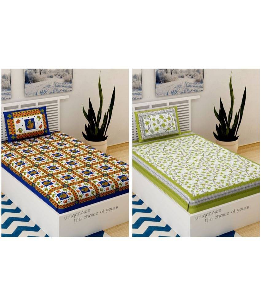 Uniqchoice Cotton Single Bedsheet ( Multicolor ) Uniqchoice Cotton Single Bedsheet ( Multicolor )