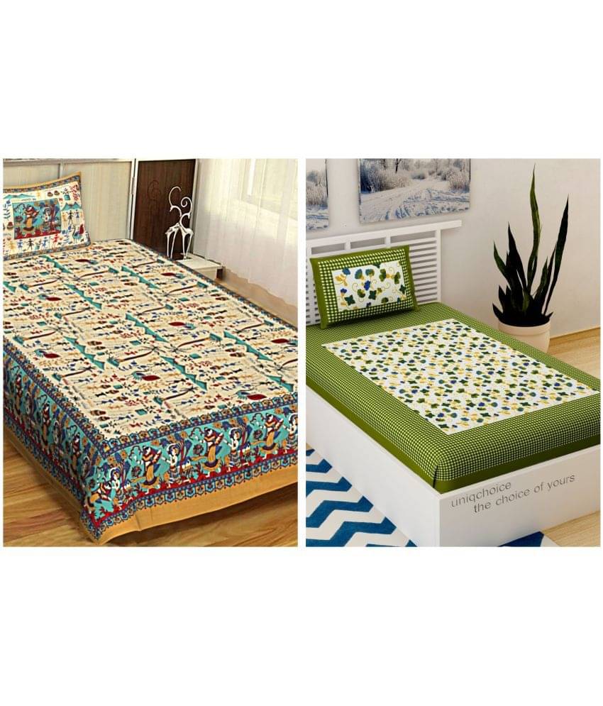    			Uniqchoice Cotton Single Bedsheet ( Multicolor )