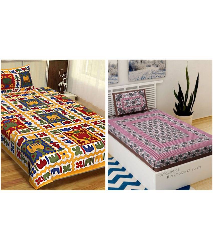 Uniqchoice Cotton Single Bedsheet ( Multicolor ) Uniqchoice Cotton Single Bedsheet ( Multicolor )