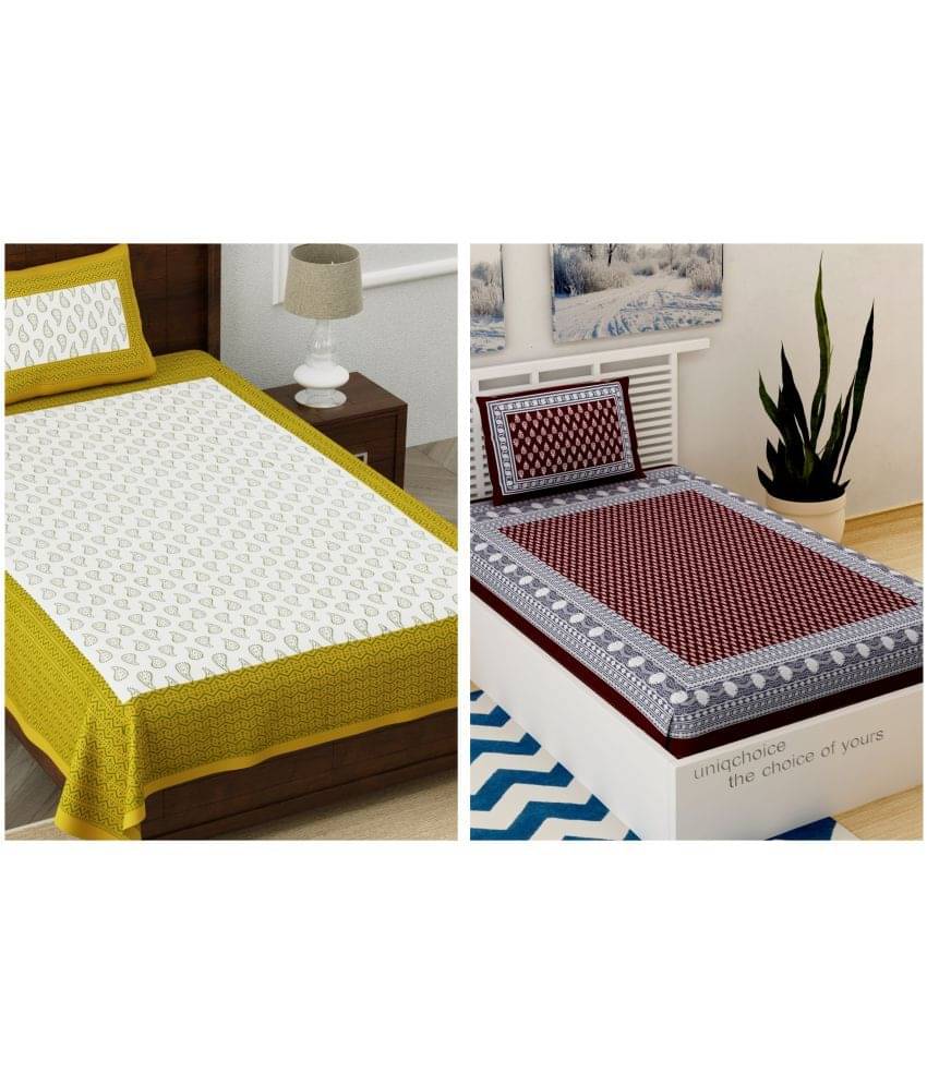     			Uniqchoice Cotton Single Bedsheet ( Multicolor )