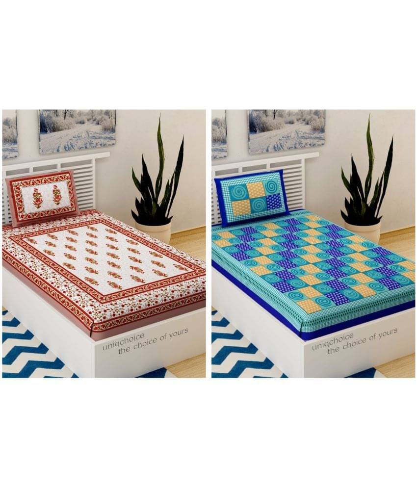 Uniqchoice Cotton Single Bedsheet ( Multicolor ) Uniqchoice Cotton Single Bedsheet ( Multicolor )