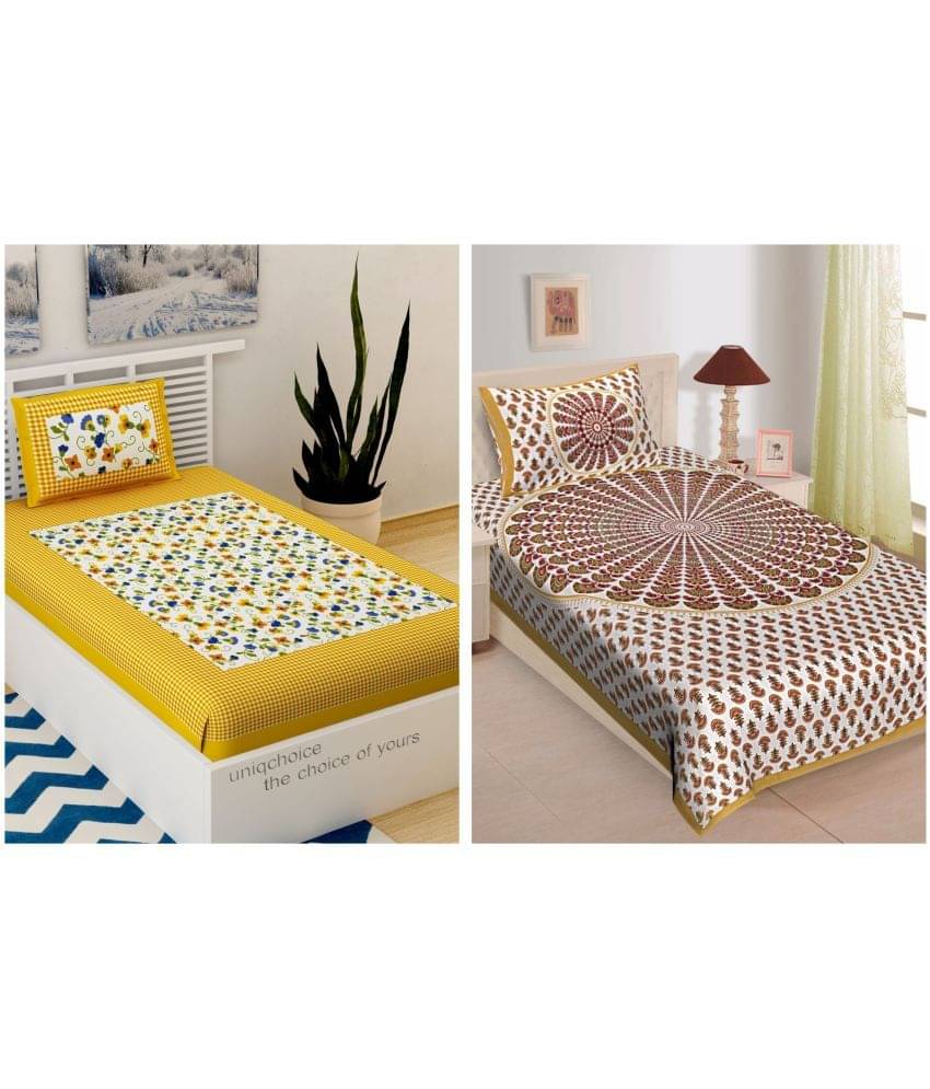 Uniqchoice Cotton Single Bedsheet ( Multicolor ) Uniqchoice Cotton Single Bedsheet ( Multicolor )