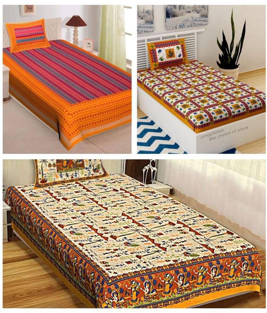 Uniqchoice Cotton Single Bedsheet ( Multicolor ) Uniqchoice Cotton Single Bedsheet ( Multicolor )