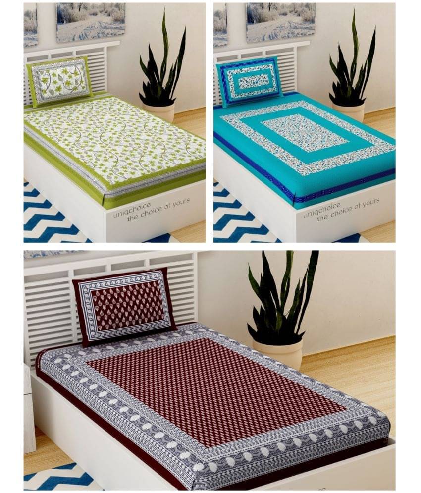     			Uniqchoice Cotton Single Bedsheet ( Multicolor )