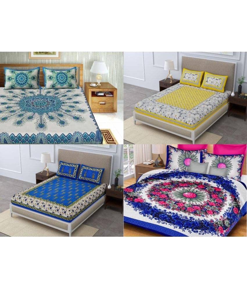 Uniqchoice Cotton Double Bedsheet ( Multicolor ) Uniqchoice Cotton Double Bedsheet ( Multicolor )