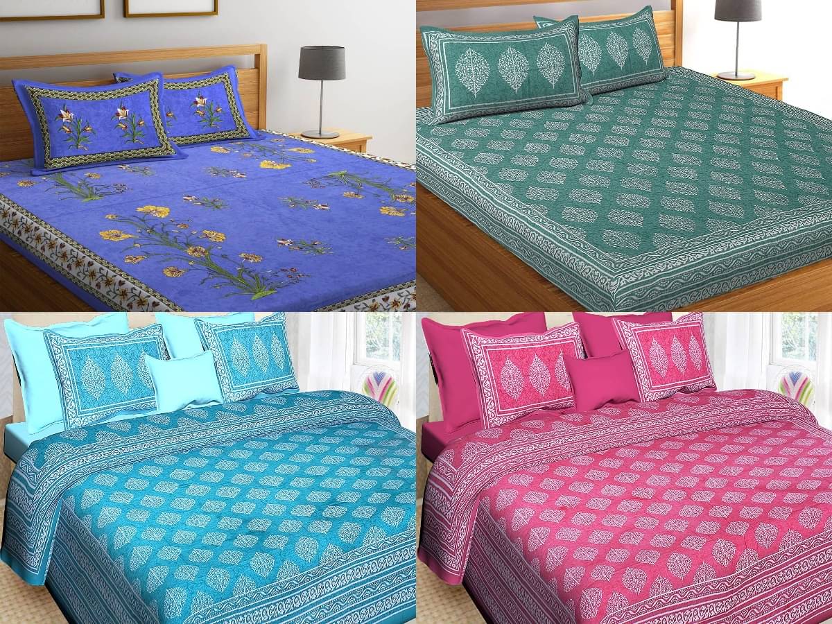 Uniqchoice Cotton Double Bedsheet ( Multicolor ) Uniqchoice Cotton Double Bedsheet ( Multicolor )