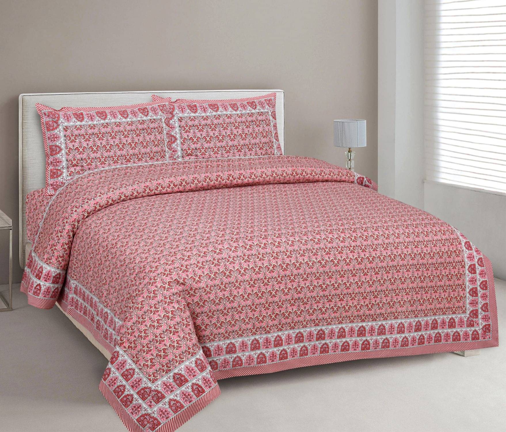 Uniqchoice Cotton King Bedsheet ( Pink ) Uniqchoice Cotton King Bedsheet ( Pink )