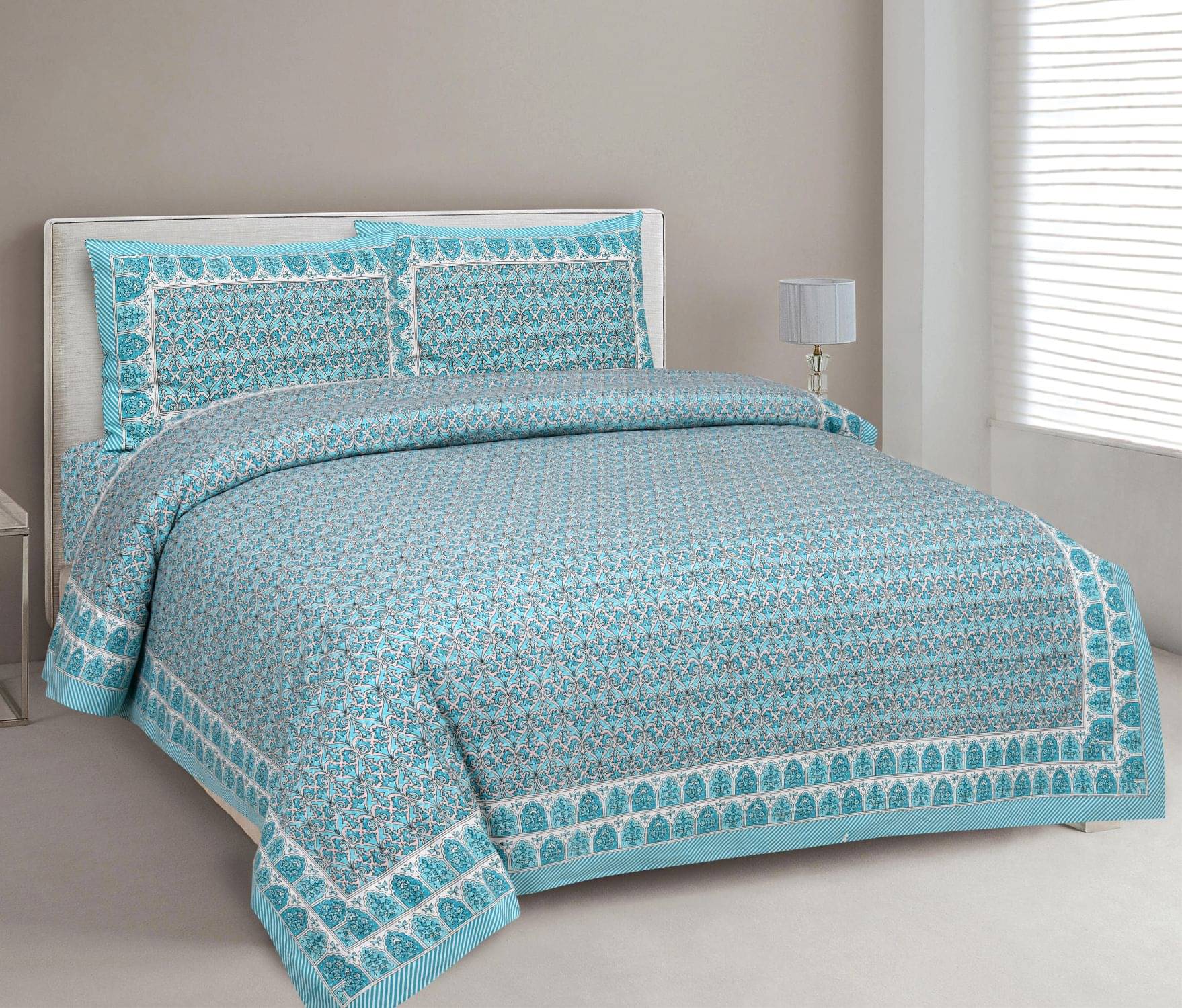 Uniqchoice Cotton King Bedsheet ( Turquoise ) Uniqchoice Cotton King Bedsheet ( Turquoise )