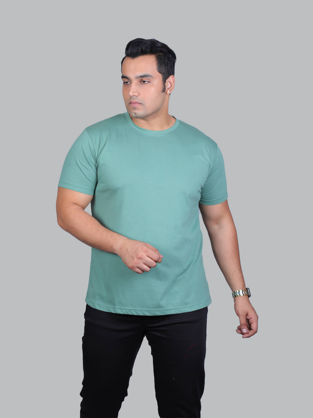 Xmex Pack of 1 Cotton Blend Regular Fit Men's T-Shirt ( Green )