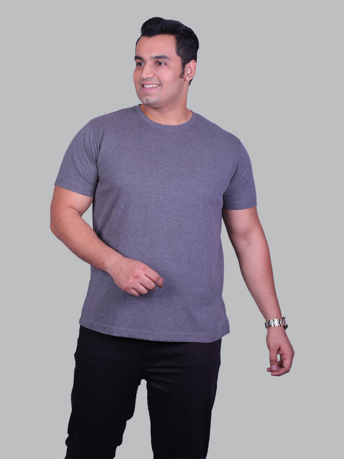     			Xmex Pack of 1 Cotton Blend Regular Fit Men's T-Shirt ( Grey )