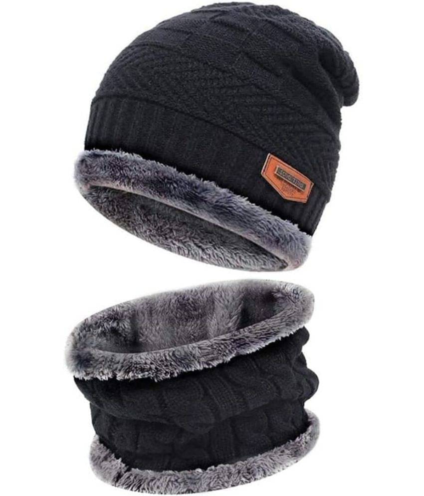 arkzamara - Black Woollen Women's Cap ( Pack of 1 ) arkzamara - Black Woollen Women's Cap ( Pack of 1 )