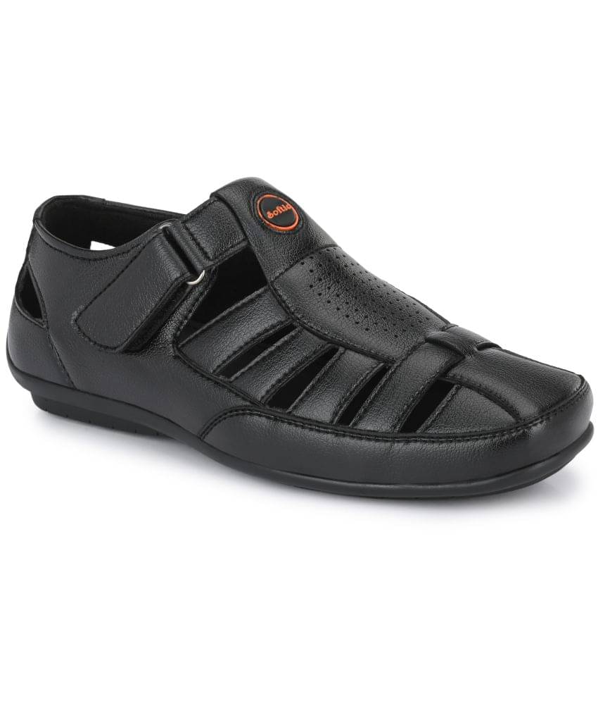     			softio - Black Men's Sandals