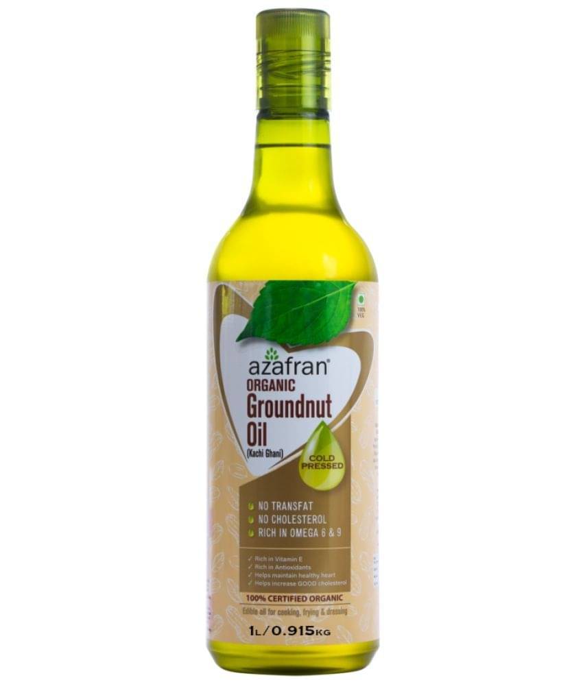 Azafran Cold-Pressed Groundnut Oil, 100% Pure, Organic & Edible, For Cooking 1L Azafran Cold-Pressed Groundnut Oil, 100% Pure, Organic & Edible, For Cooking 1L
