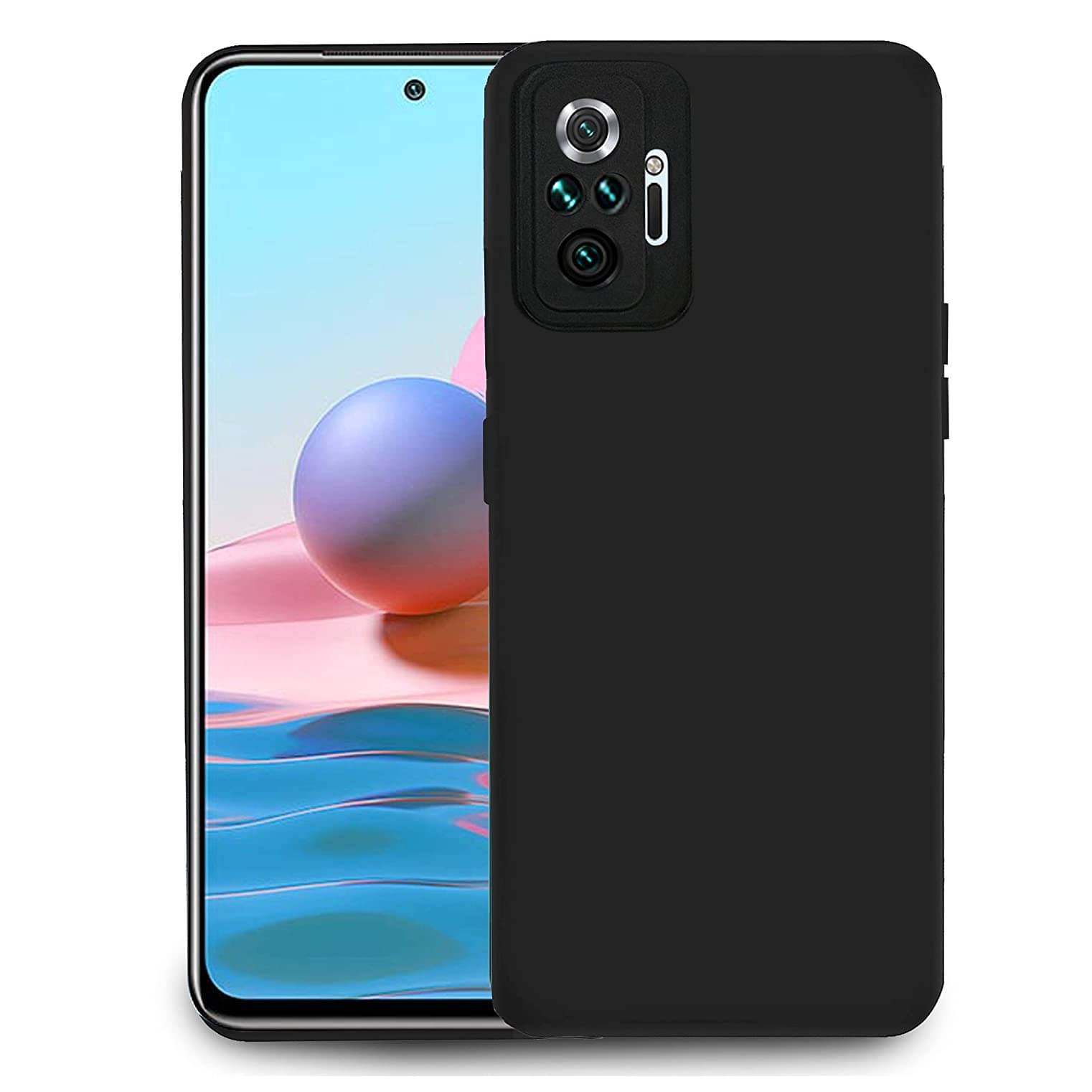 BEING STYLISH - Black Silicon Plain Cases Compatible For Xiaomi Redmi Note 10 Pro Max ( Pack of 1 )     			BEING STYLISH - Black Silicon Plain Cases Compatible For Xiaomi Redmi Note 10 Pro Max ( Pack of 1 )
