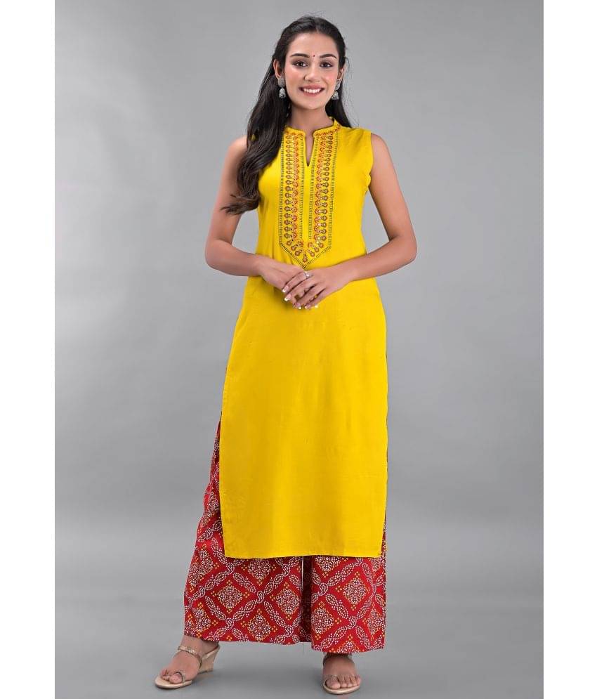 Clothy N Wave - Yellow Straight Rayon Women's Stitched Salwar Suit ( Pack of 1 ) Clothy N Wave - Yellow Straight Rayon Women's Stitched Salwar Suit ( Pack of 1 )