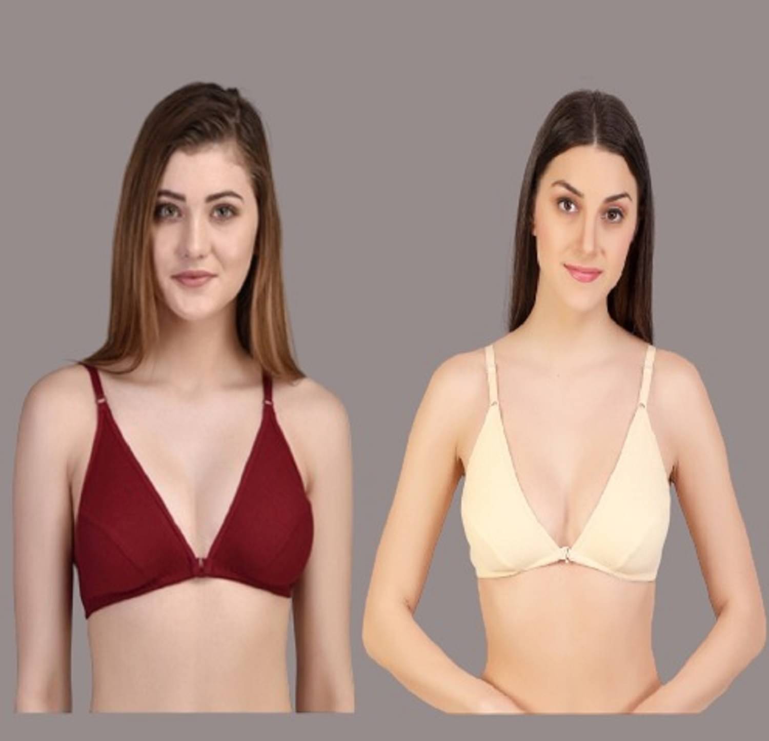 Desiprime Pack of 2 Cotton Non Padded Women's T-Shirt Bra ( Multicolor ) Desiprime Pack of 2 Cotton Non Padded Women's T-Shirt Bra ( Multicolor )