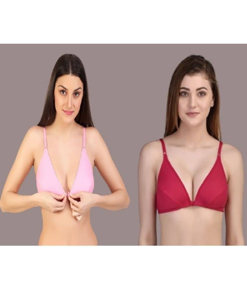 Desiprime Pack of 2 Cotton Non Padded Women's Everyday Bra ( Multicolor )