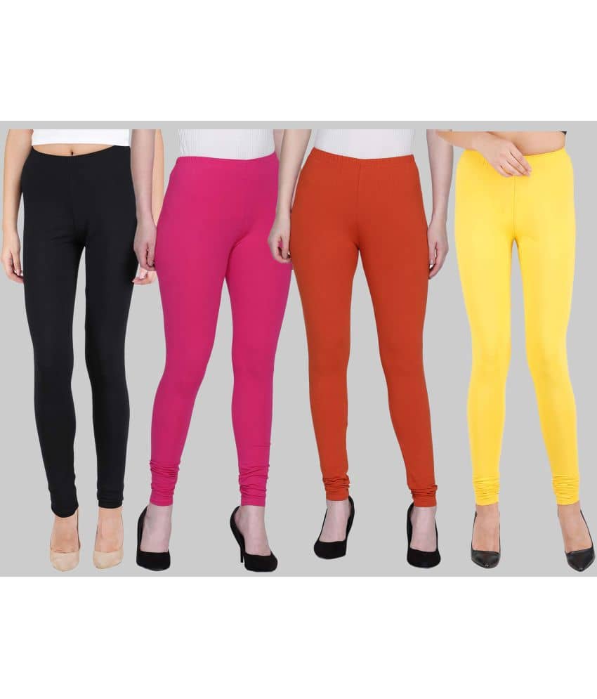 FnMe - Multicolor Cotton Women's Leggings ( Pack of 4 )