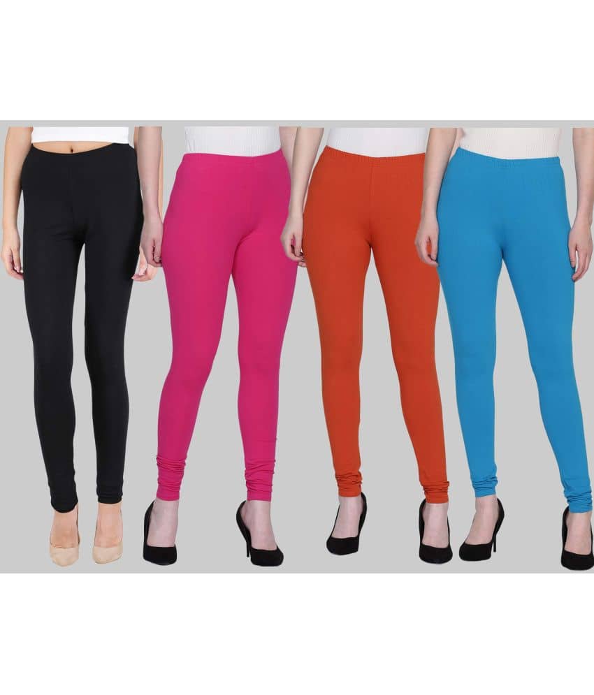 FnMe - Multicolor Cotton Women's Leggings ( Pack of 4 )