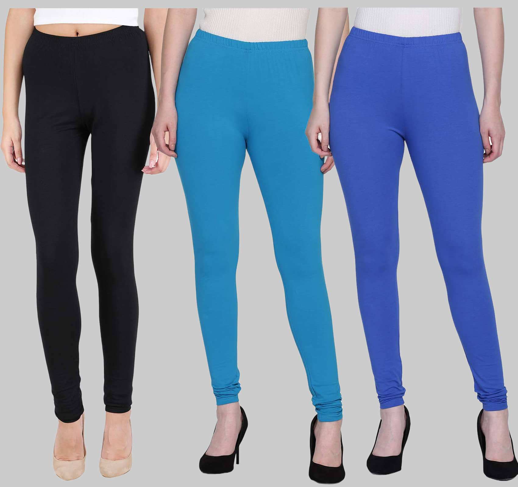FnMe - Multicolor Cotton Women's Leggings ( Pack of 3 )