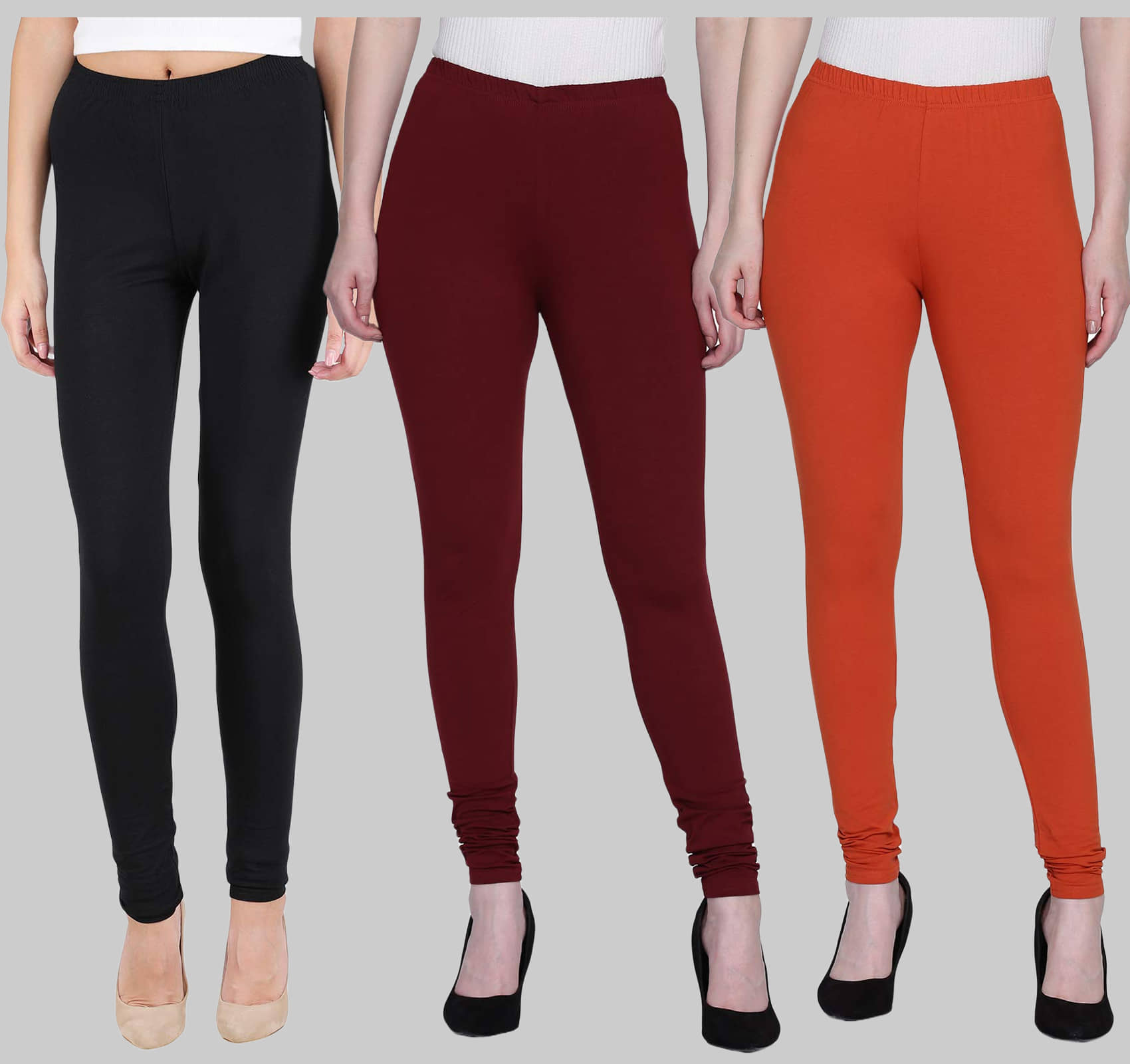 FnMe - Multicolor Cotton Women's Leggings ( Pack of 3 )