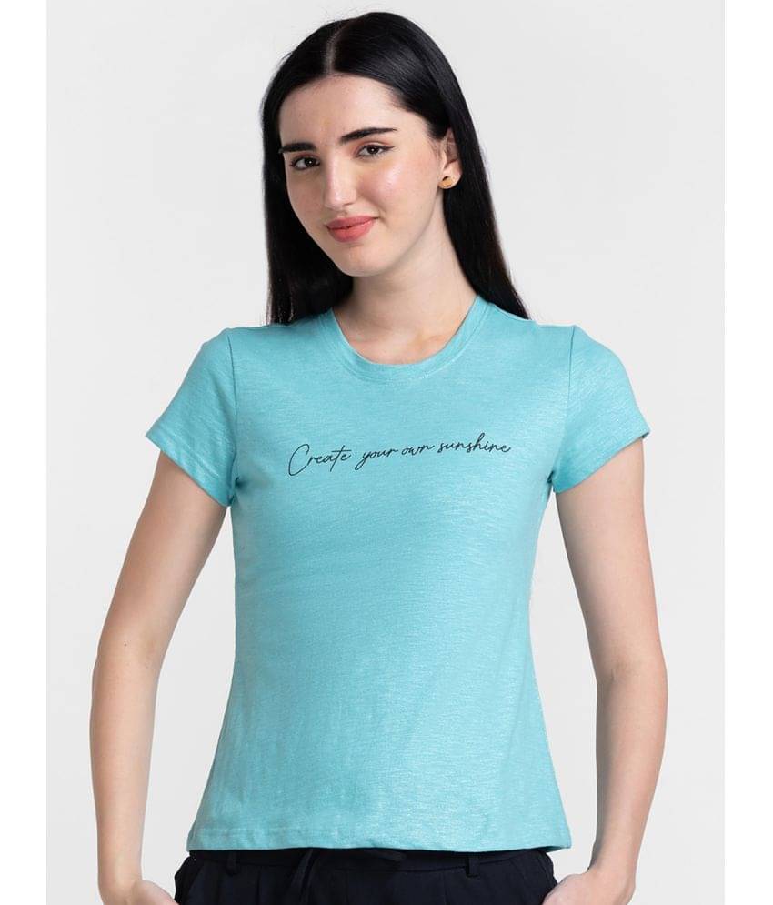 Globus - Blue Cotton Regular Fit Women's T-Shirt ( Pack of 1 )     			Globus - Blue Cotton Regular Fit Women's T-Shirt ( Pack of 1 )