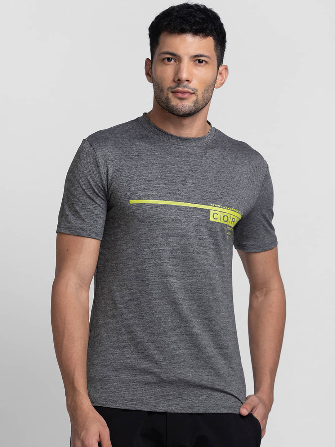     			Globus - Grey Polyester Slim Fit Men's T-Shirt ( Pack of 1 )