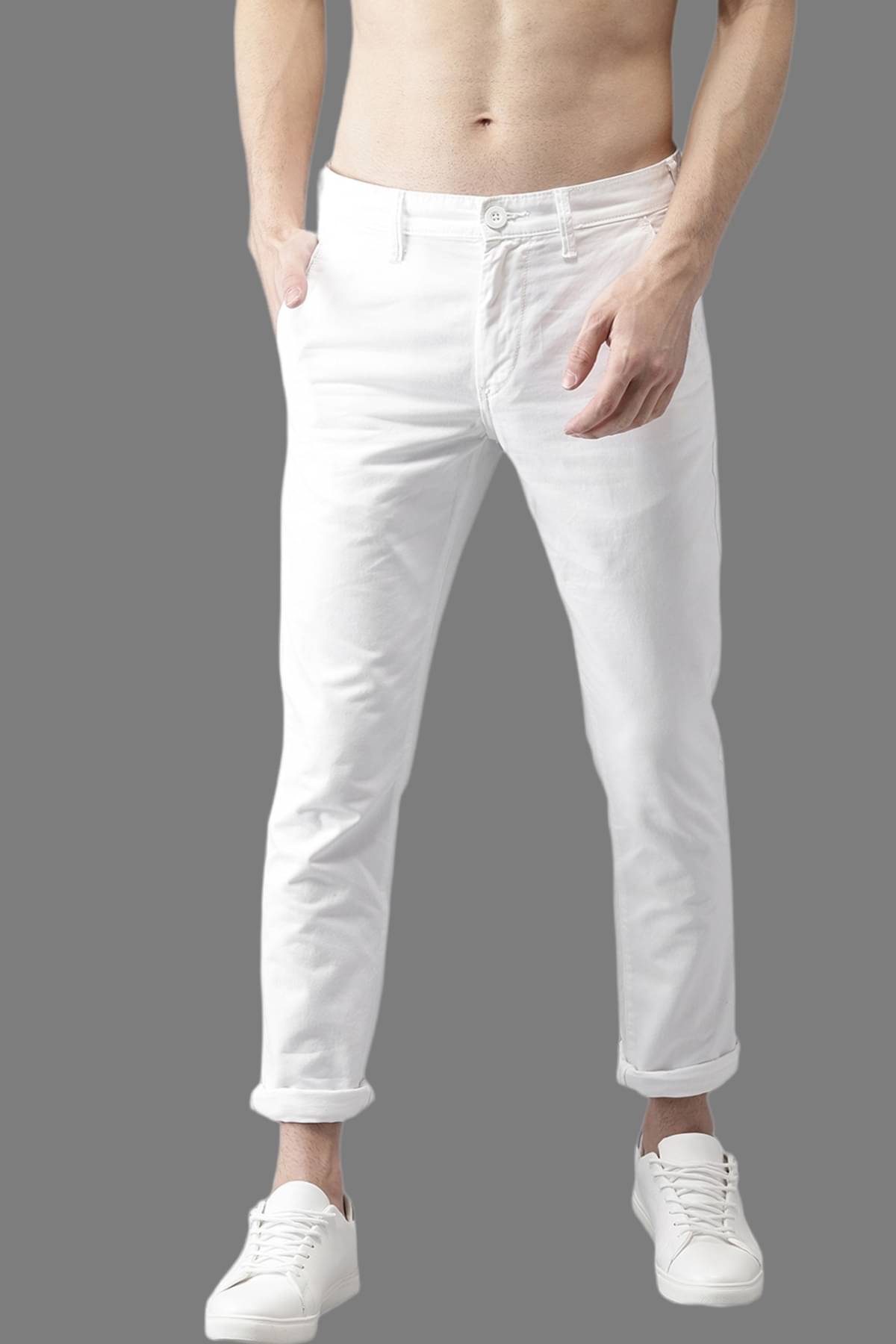     			HALOGEN White Regular Chinos ( Pack of 1 )