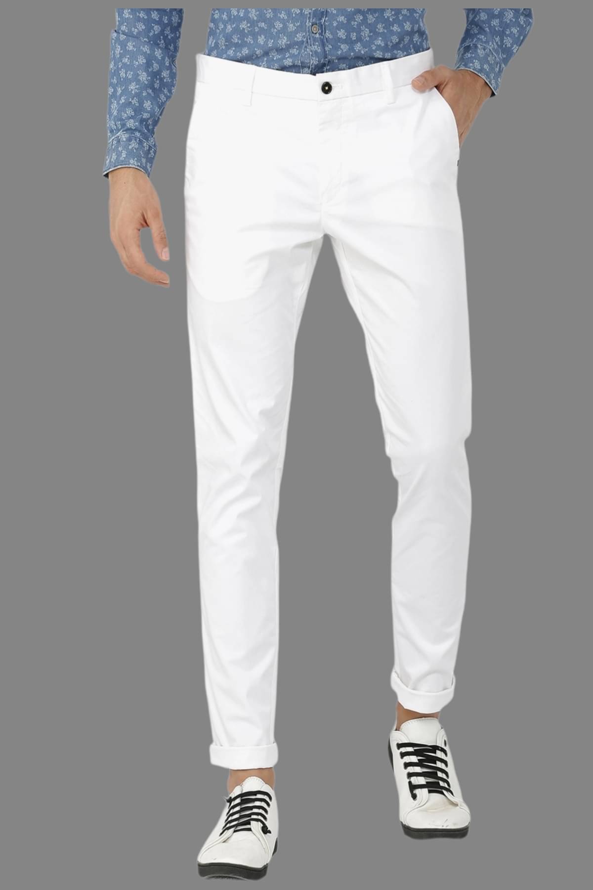     			HALOGEN White Regular Chinos ( Pack of 1 )