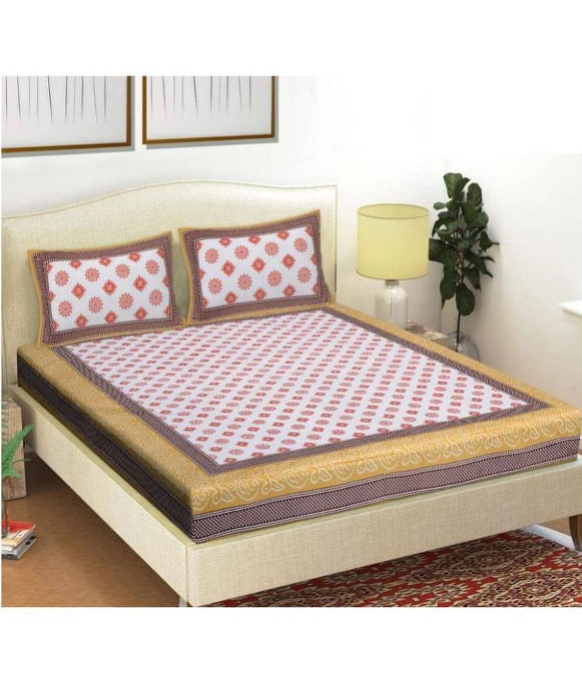 Frionkandy Cotton Double Bedsheet ( Brown ) Frionkandy Cotton Double Bedsheet ( Brown )