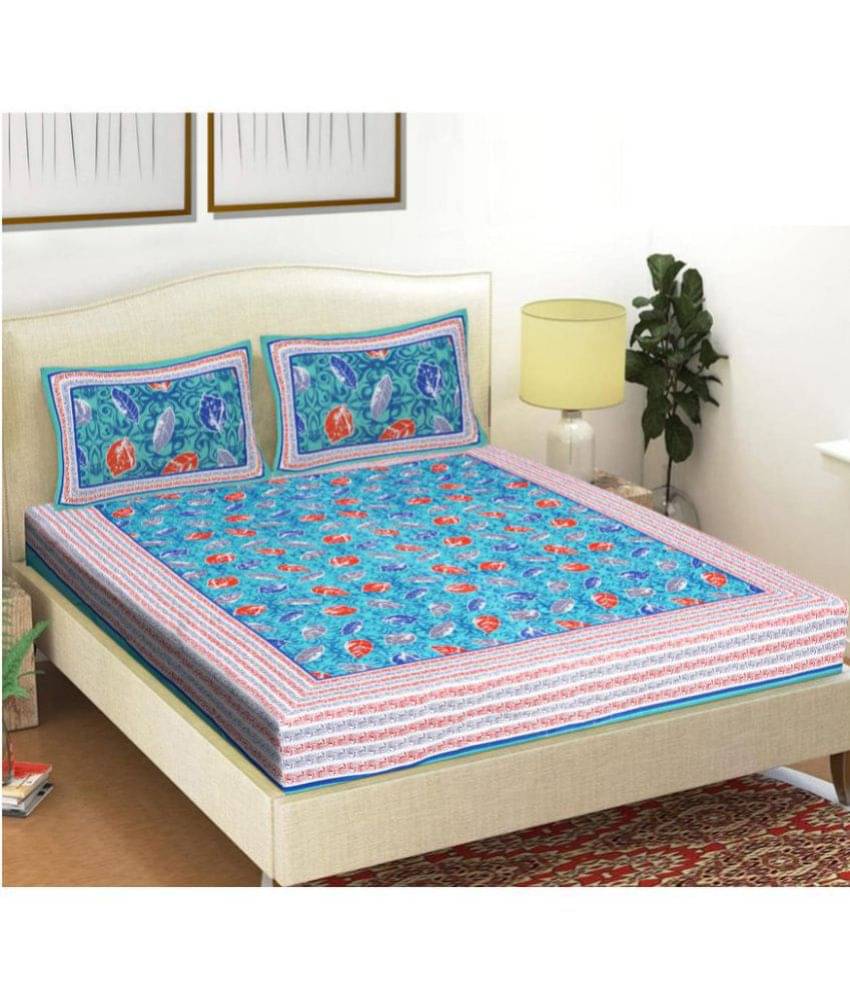 Frionkandy Cotton Double Bedsheet ( Green ) Frionkandy Cotton Double Bedsheet ( Green )