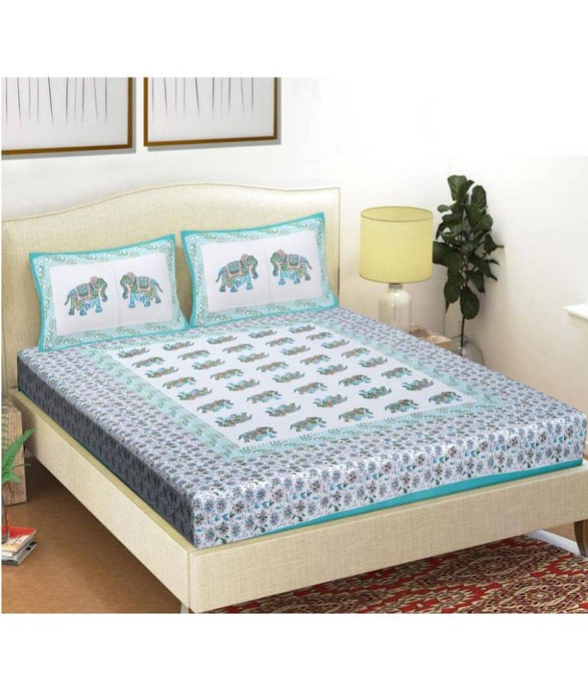 Frionkandy Cotton Double Bedsheet ( Green ) Frionkandy Cotton Double Bedsheet ( Green )