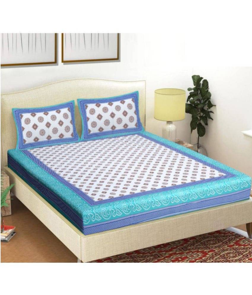 Frionkandy Cotton Double Bedsheet ( Green ) Frionkandy Cotton Double Bedsheet ( Green )
