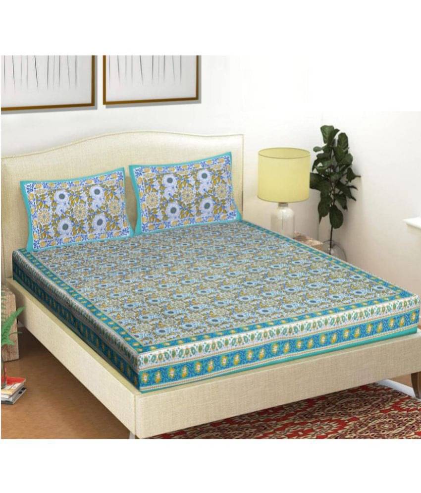 Frionkandy Cotton Double Bedsheet ( Green ) Frionkandy Cotton Double Bedsheet ( Green )