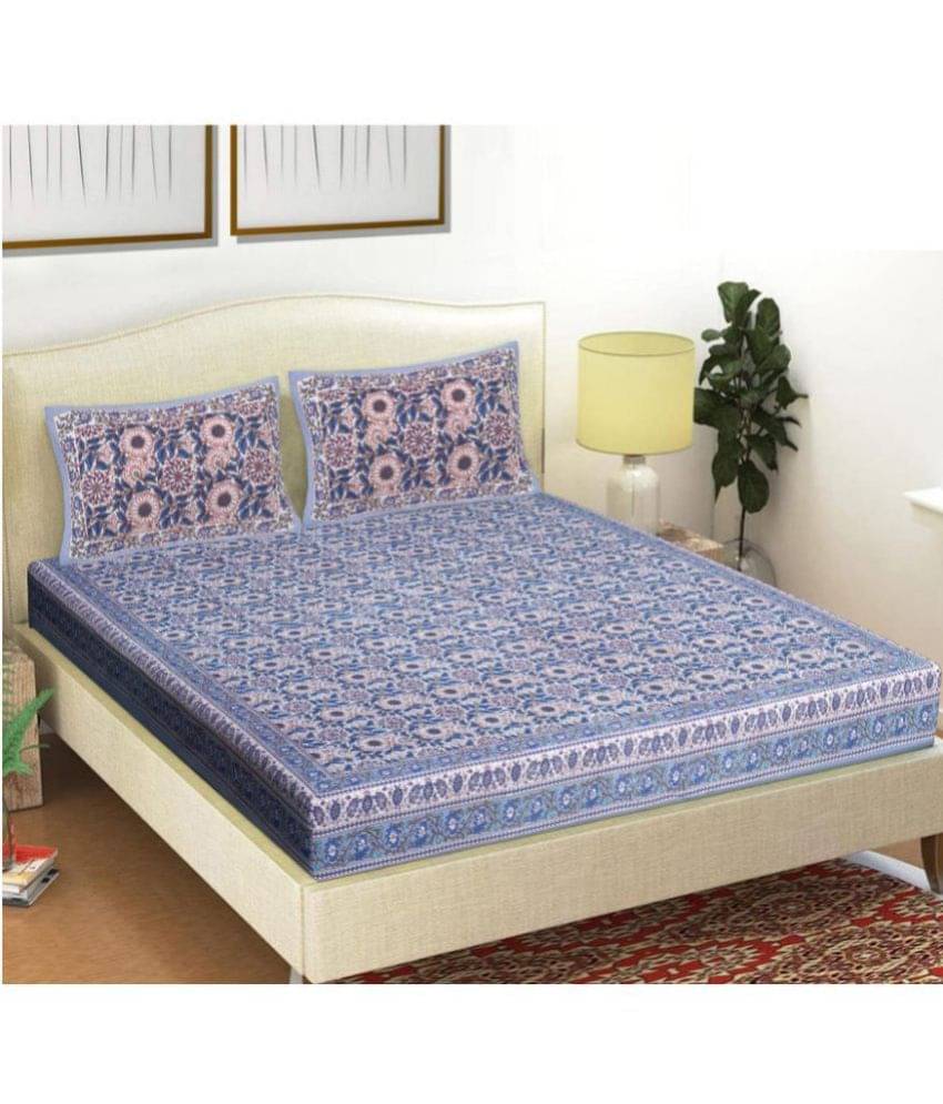     			Frionkandy Cotton Double Bedsheet ( Grey )