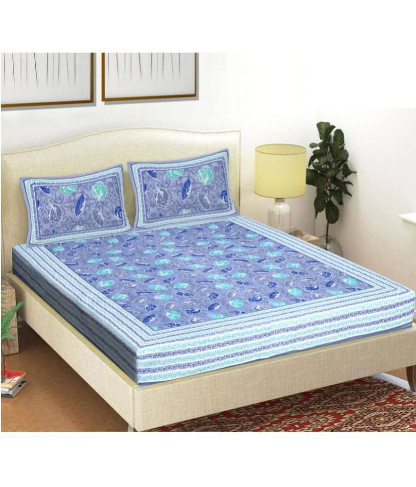     			Frionkandy Cotton Double Bedsheet ( Grey )