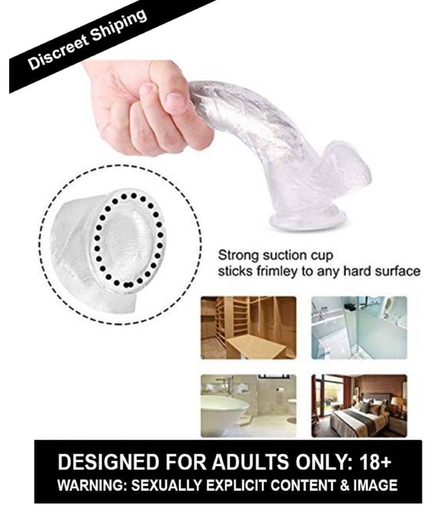 Knightriders 8 Inch Realistic Flexible Double Silicon Sexual Dildo 100% Cristal transparent Dong With Susction cupFor Women