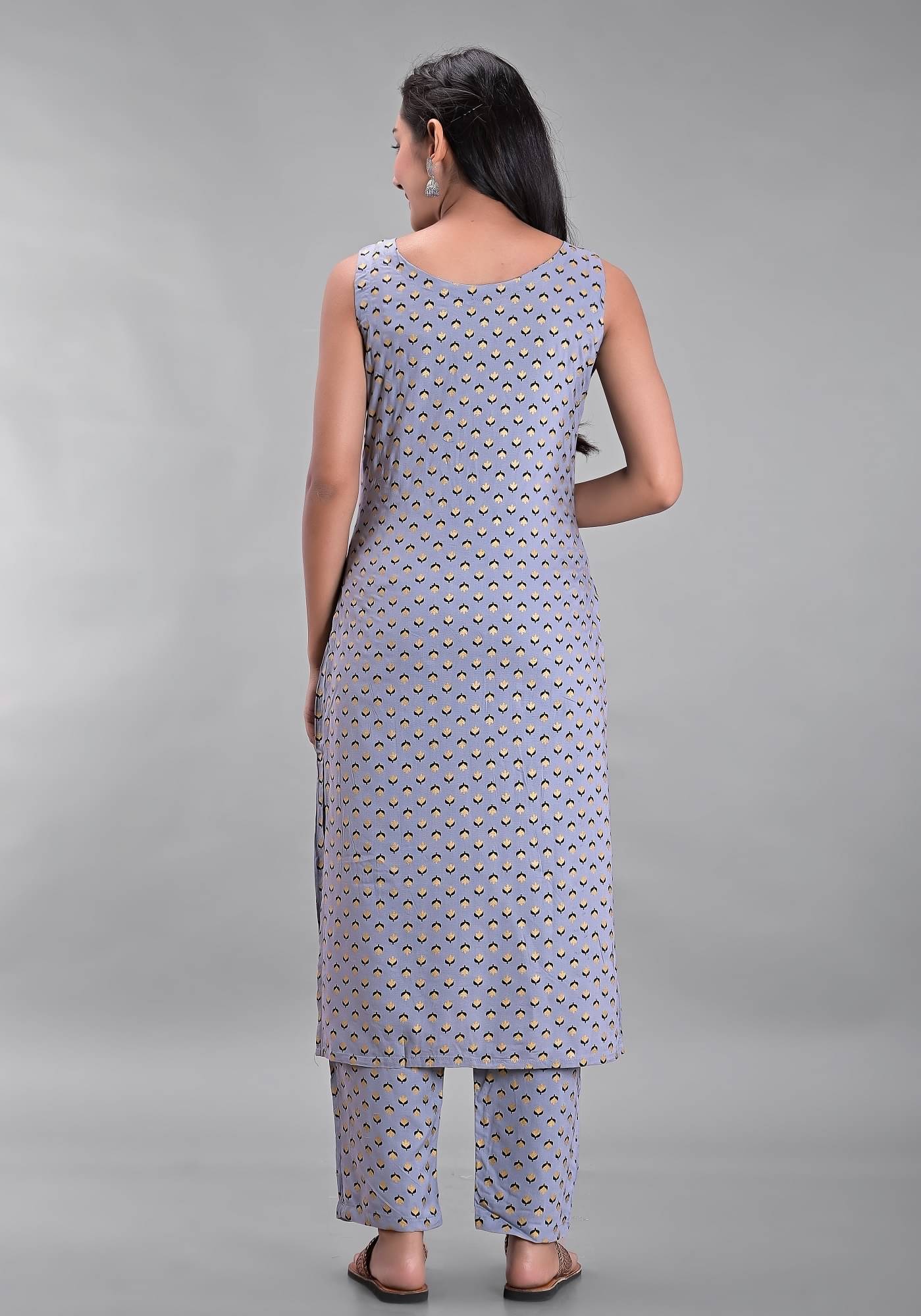     			Maquien - Grey A-line Rayon Women's Stitched Salwar Suit ( Pack of 1 )