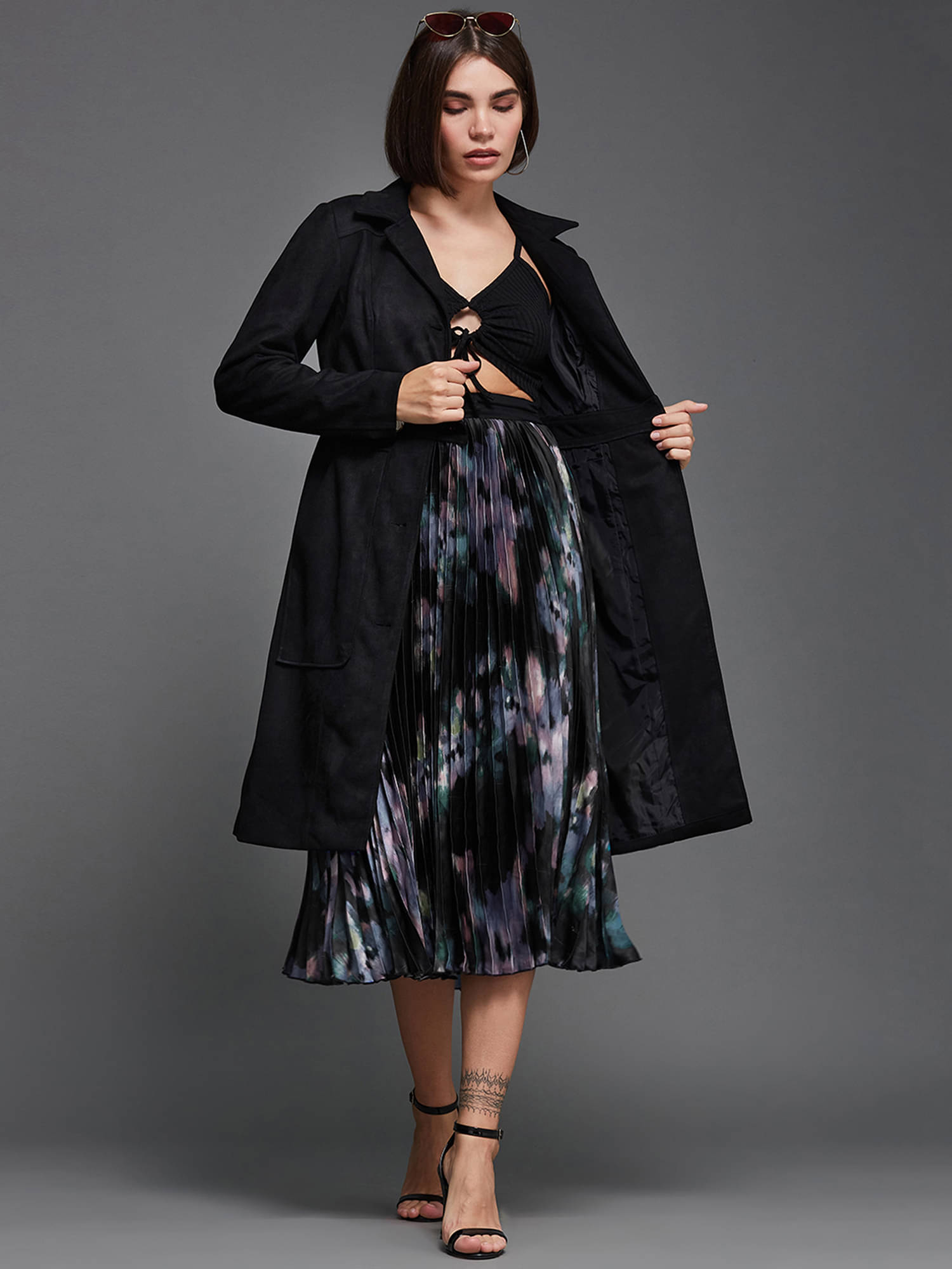 Miss Chase "-" Polyester Black Jackets Pack of 1 Miss Chase "-" Polyester Black Jackets Pack of 1
