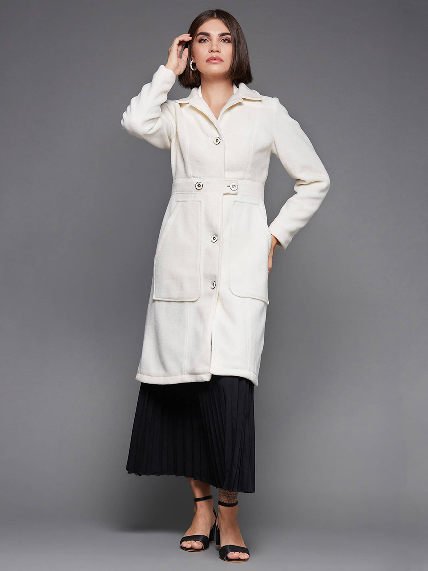     			Miss Chase "-" Polyester Off White Jackets Pack of 1