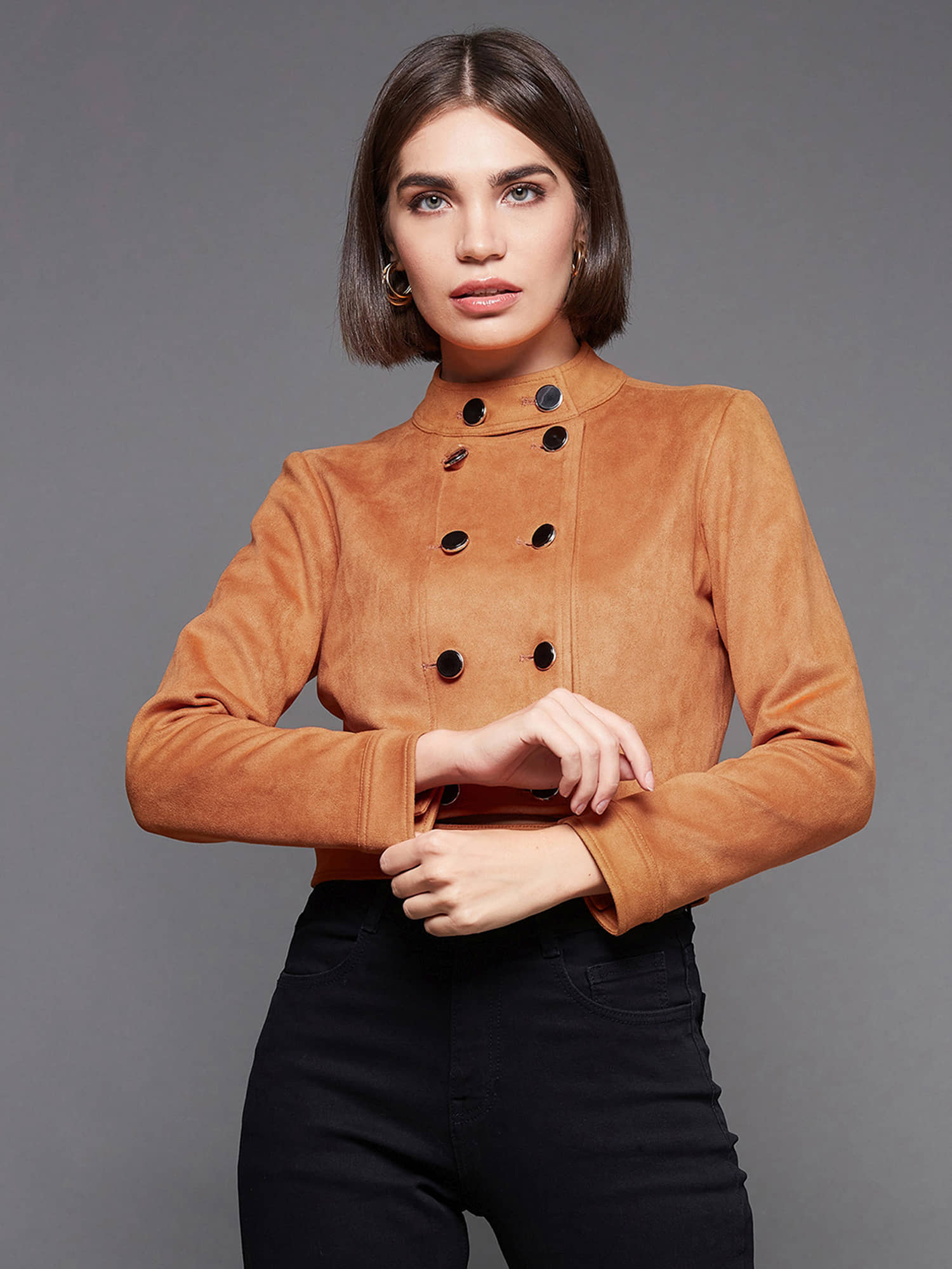 Miss Chase "-" Polyester Orange Jackets Pack of 1 - Jackets & Coats | Buy online on ZillyBuy