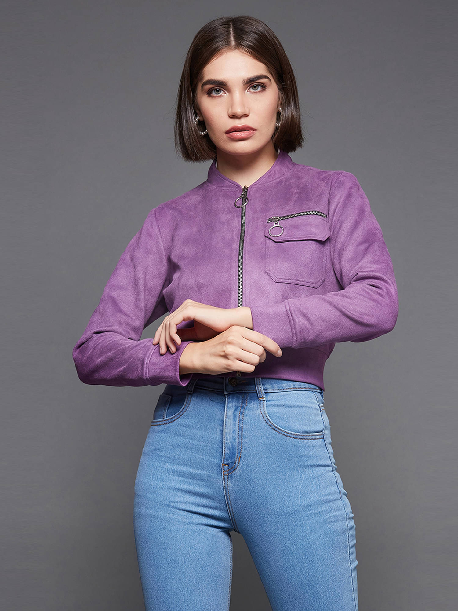     			Miss Chase "-" Polyester Purple Jackets Pack of 1