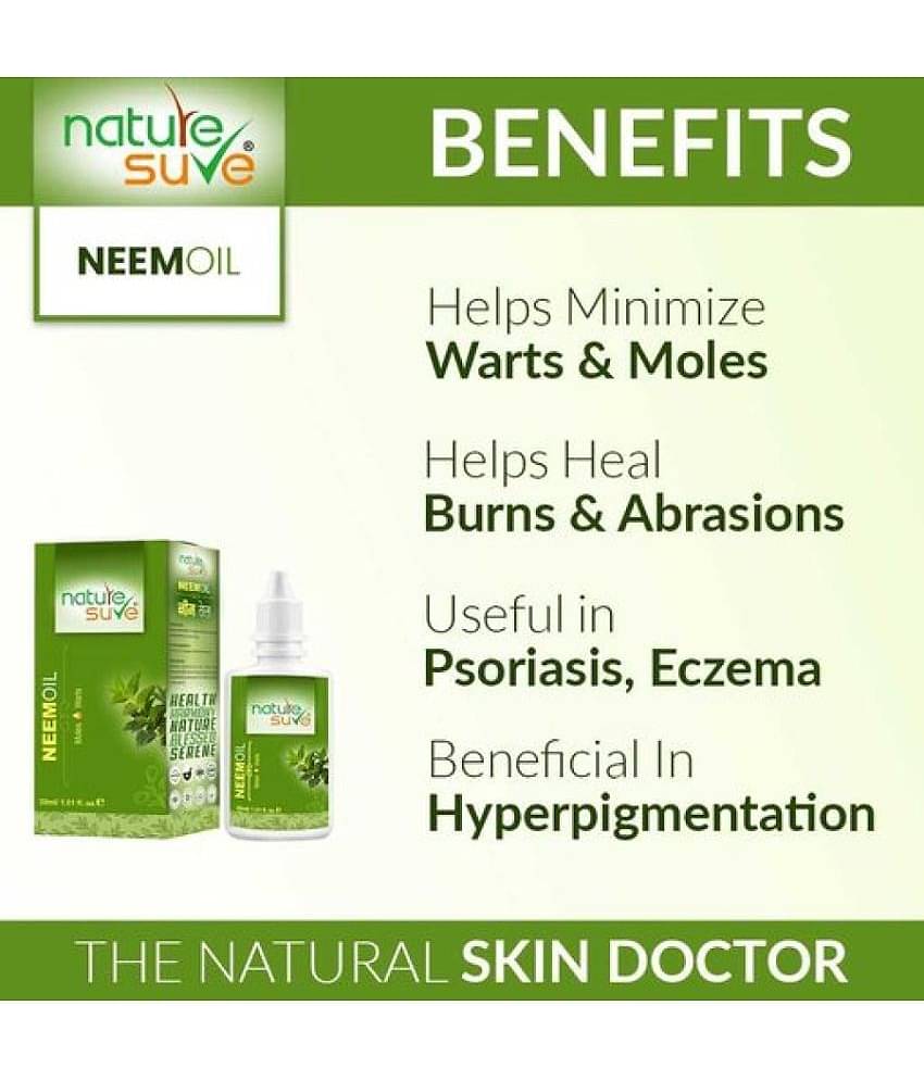 Nature Sure Neem Oil for Moles & Warts in Men & Women - 2 Packs (30ml Each)