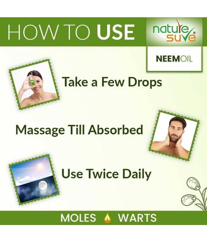 Nature Sure Neem Oil for Moles & Warts in Men & Women - 2 Packs (30ml Each)